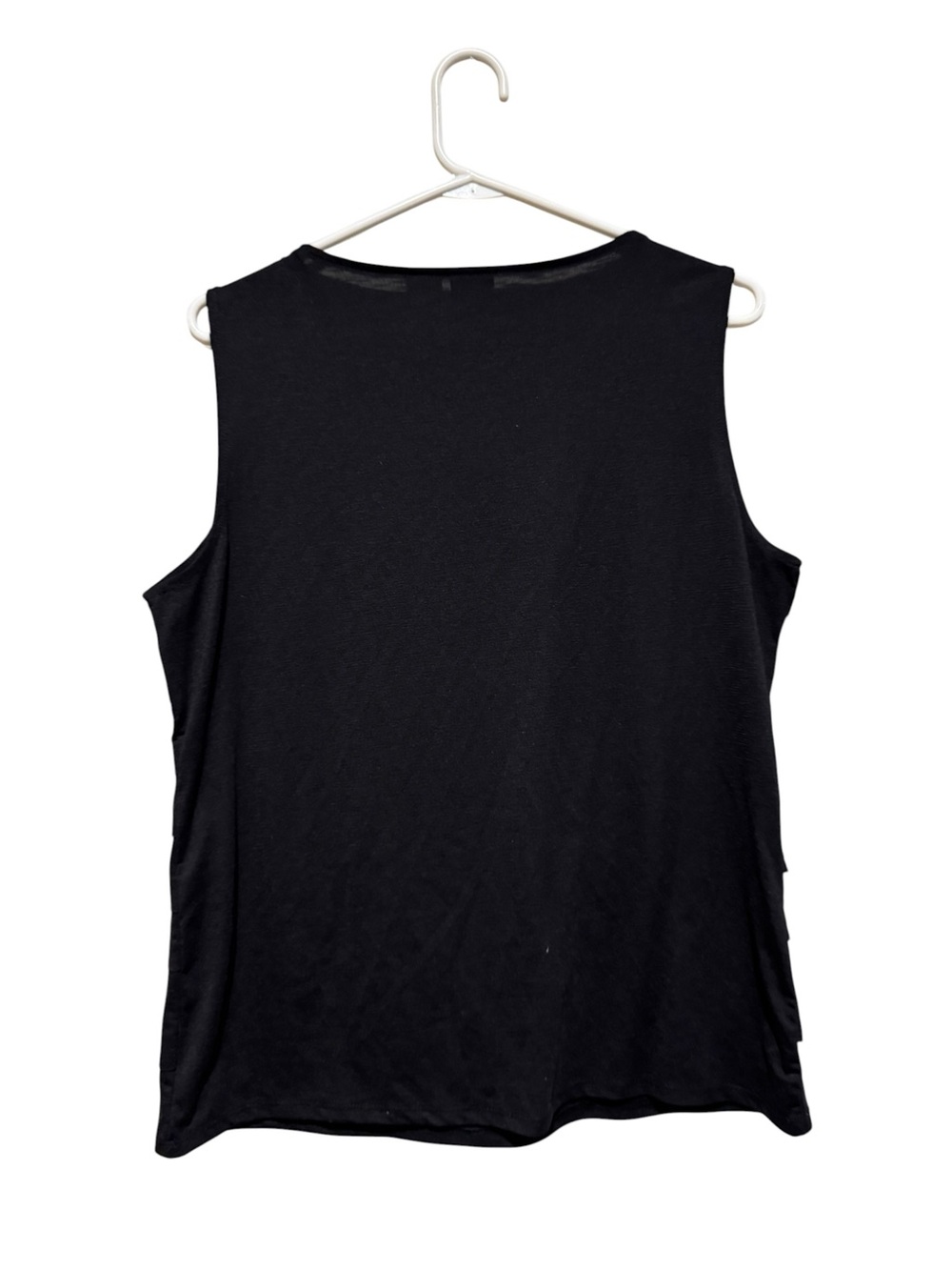 Rafaella Black Sleeveless Ruffle-Front Blouse - Picture 2 of 4